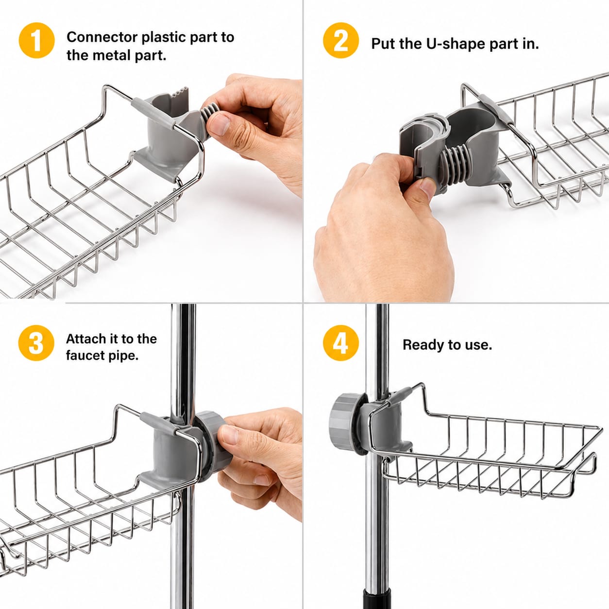 Stainless Steel Faucet Storage Holder – Kitchen Sink Organizer | Shop Spot